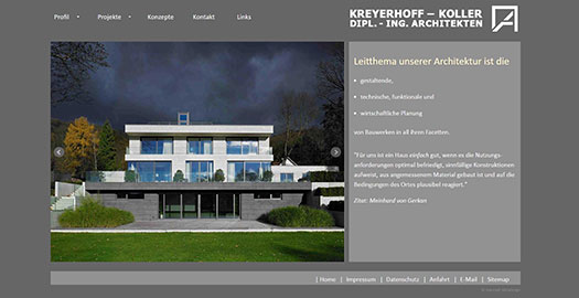 Website Architekturbüro Kreyerhoff Koller