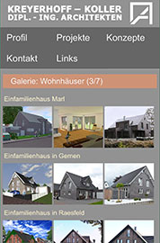 Mobile Ansicht Homepage Architekturbüro