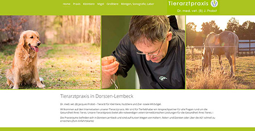Neue Homepage Tierarztpraxis Probst, Lembeck
