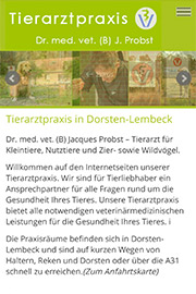 Neue Webdesign für Tierarzt Probst, Lembeck